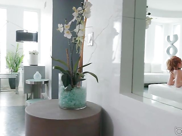 Busty redhead anal oiled session featuring gorgeous Lauren Phillips