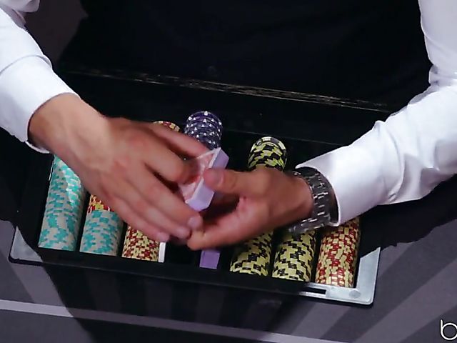 Sexy brunette Gianna Dior and her lover leave the casino rich and horny