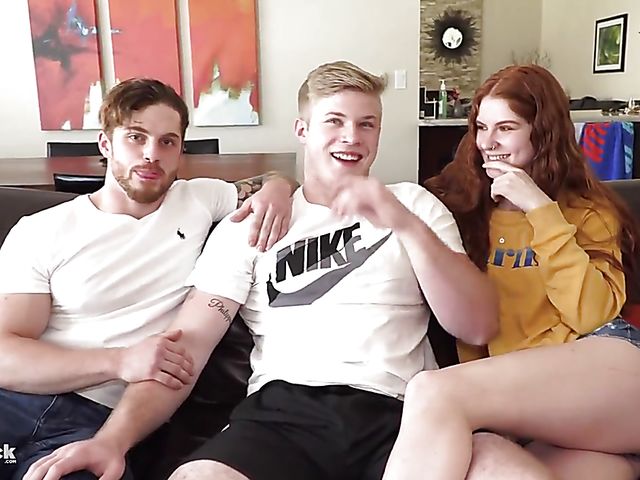 Bisexual strapon threesome with Dustin Hazel, Troy Daniels and Jane Rogers