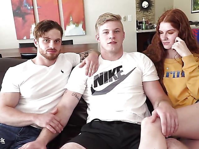 Bisexual strapon threesome with Dustin Hazel, Troy Daniels and Jane Rogers