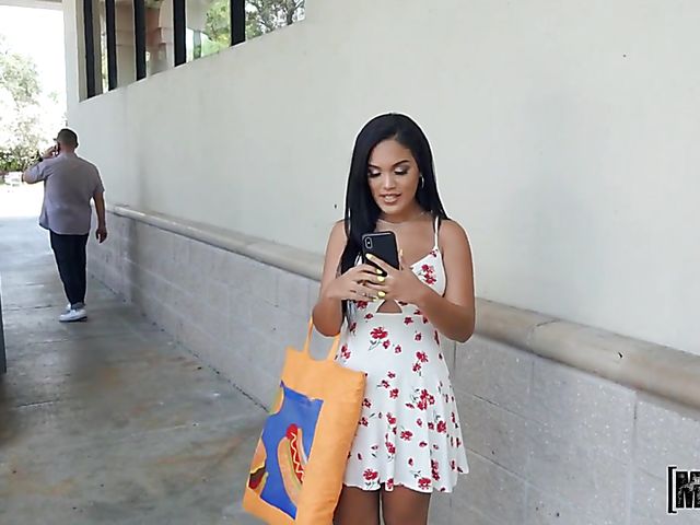 Alina Belle - Raven hair latina POV fucked outdoors