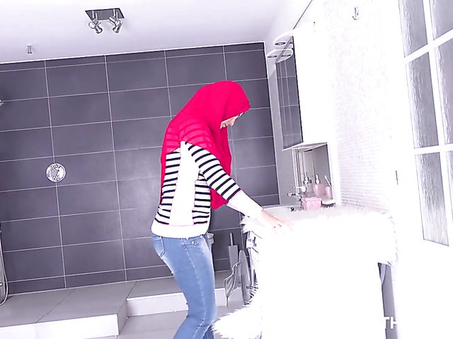 Very hard hijab sex in the bathroom with busty muslim woman Blanche Bradburry 