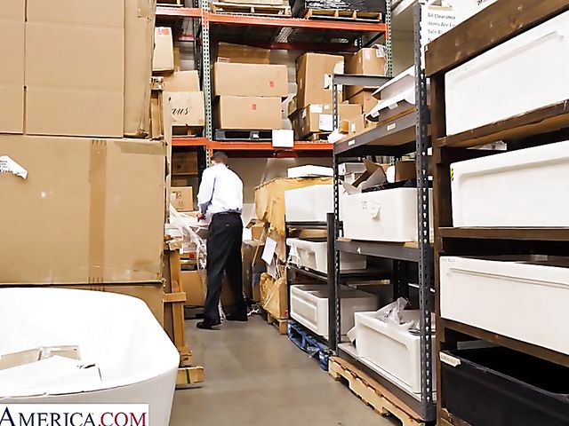 Asian stockings babe Avery Black gets banged at a warehouse