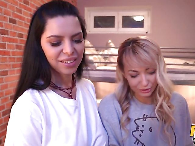 Fake hotel fuck with two slutty girls Lola Shine and Kira Queen