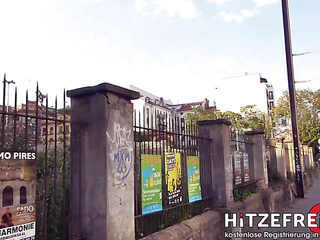 Minidress sex in public place with tiny Mina