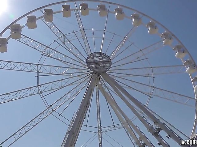 Big tits BBW outdoor anal by the sea with French Cassie