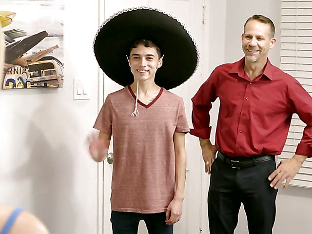 Teen sex with american blonde Addison Lee and exchange student Juan Loco