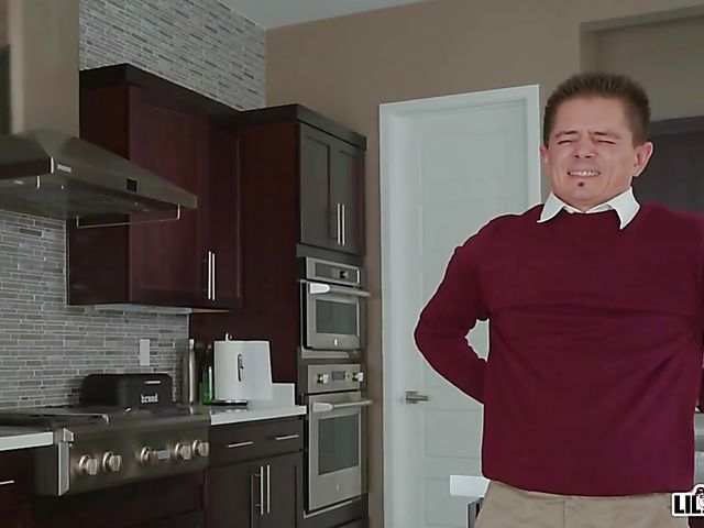 Busty athletic MILF Sybil Stallone fucking with a masked boy in the gym room