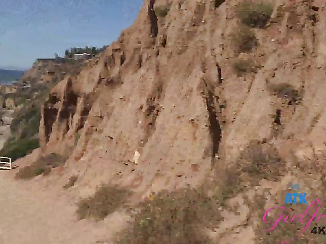 Pretty bikini teen Audrey Hempburn shows it all on the way to the beach