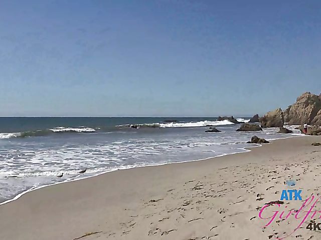 Pretty bikini teen Audrey Hempburn shows it all on the way to the beach