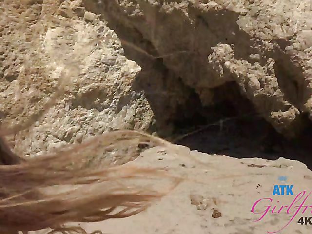 Pretty bikini teen Audrey Hempburn shows it all on the way to the beach