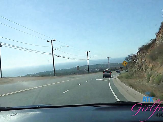 Pretty bikini teen Audrey Hempburn shows it all on the way to the beach