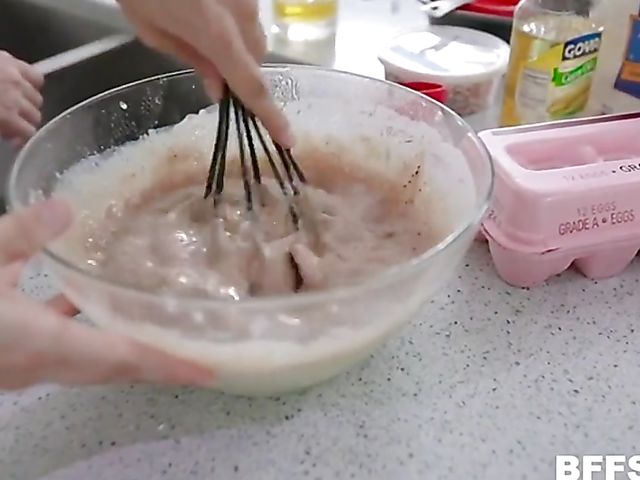 Three girls one guy seduction in the kitchen with Jessie Saint, Judy Jolie and Vanessa Sky