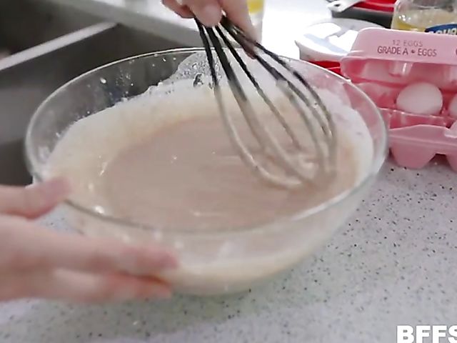 Three girls one guy seduction in the kitchen with Jessie Saint, Judy Jolie and Vanessa Sky