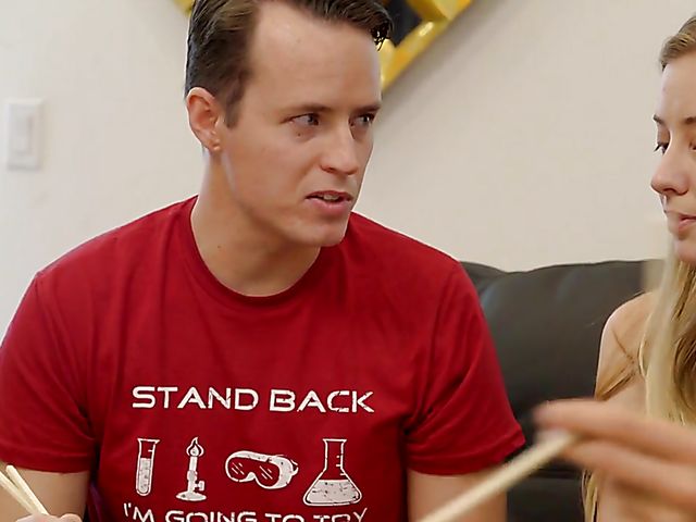 Nerdy roommate watches cute Haley Reed and her boyfriend fuck