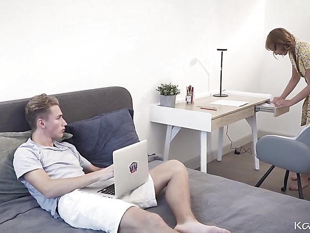 Slim teen Oxana Chic gets fucked by a dirty boy in his bed