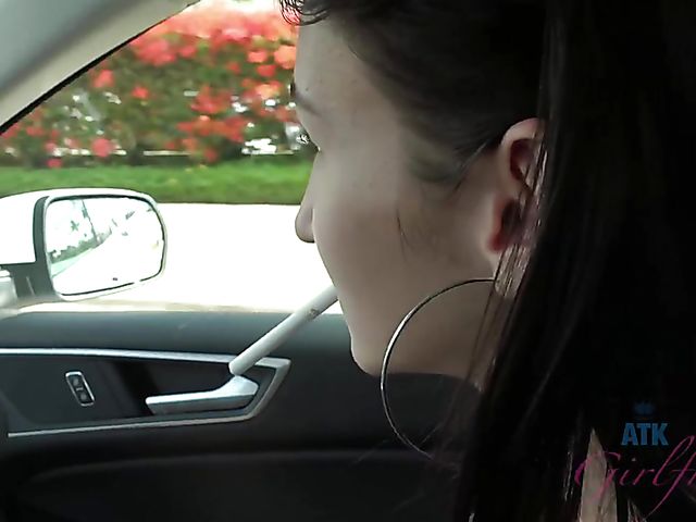 Glasses teen Carmen Rae gives head and gets penetrated in POV