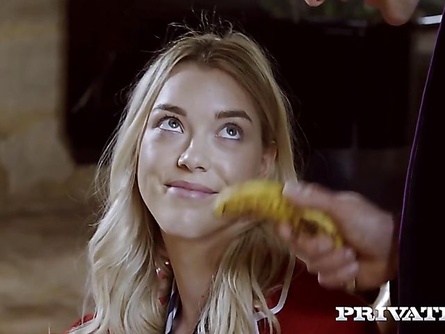 College blonde in fishnets Anny Aurora gets banged hard