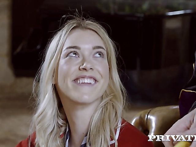 College blonde in fishnets Anny Aurora gets banged hard