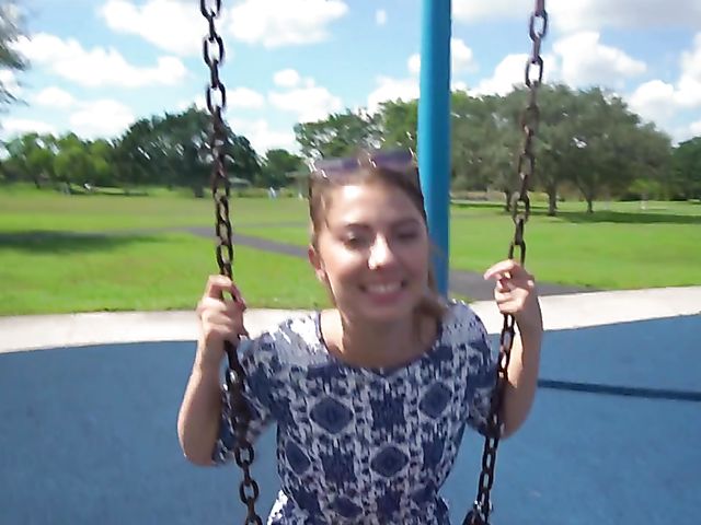 Playground blowjob and sex in bed with naughty teen Ava Eden
