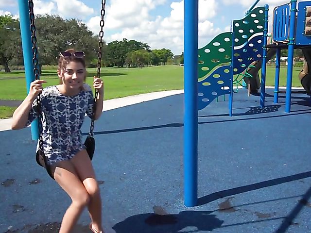 Playground blowjob and sex in bed with naughty teen Ava Eden