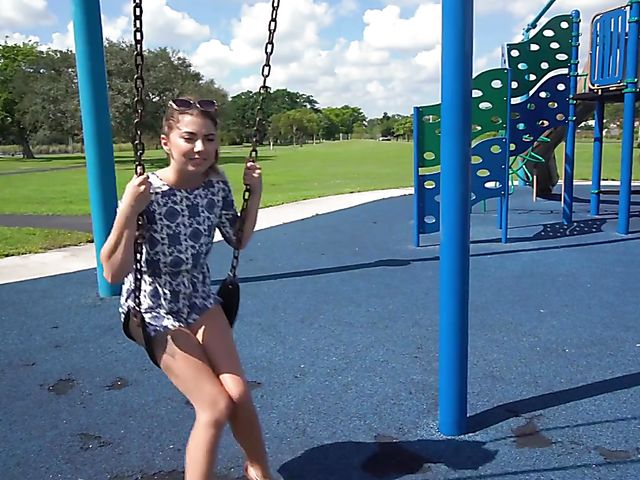 Playground blowjob and sex in bed with naughty teen Ava Eden