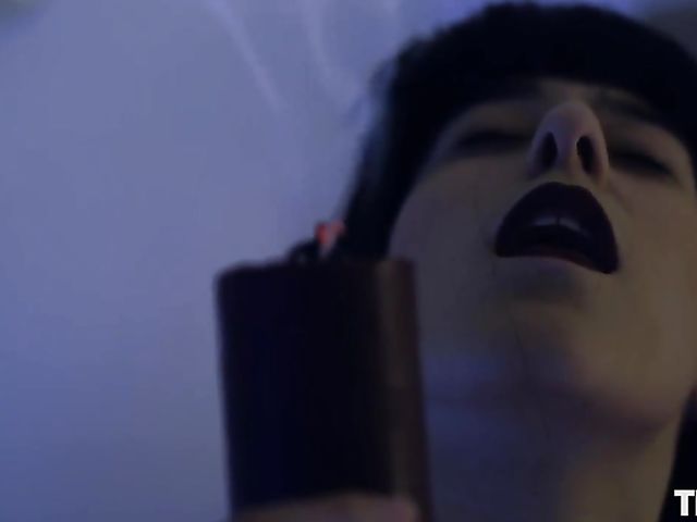 Hot wax play in bed and fingering hairy snatch in the candlelight with dirty Violet Russo