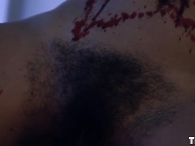 Hot wax play in bed and fingering hairy snatch in the candlelight with dirty Violet Russo
