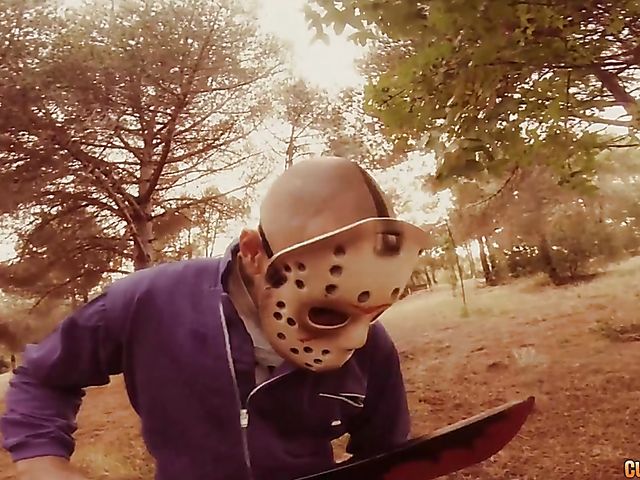 Young latina Alicia Poz gets her cunt attacked by a masked guy