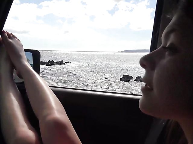 Teen ATK girlfriend Winter Jade peeing outdoors and getting fingered at home