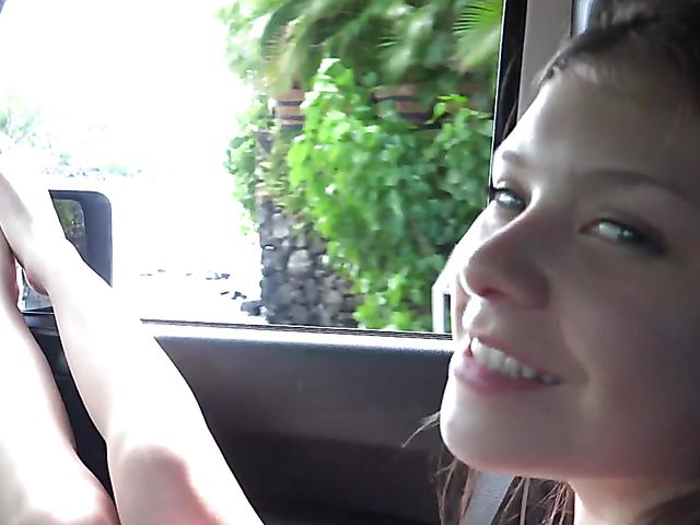 Teen ATK girlfriend Winter Jade peeing outdoors and getting fingered at home