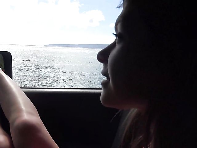 Teen ATK girlfriend Winter Jade peeing outdoors and getting fingered at home