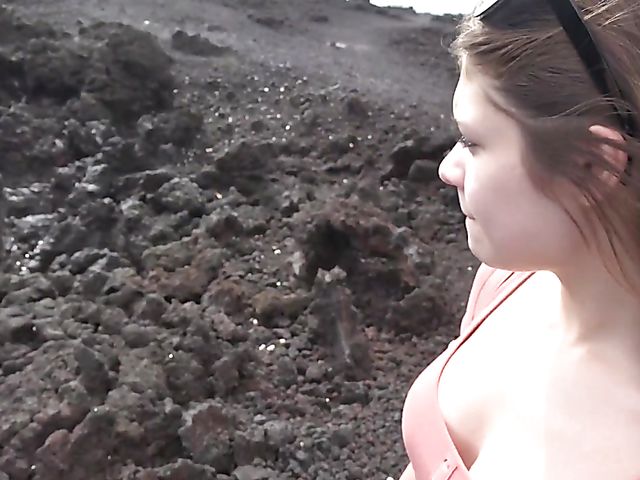 Teen ATK girlfriend Winter Jade peeing outdoors and getting fingered at home