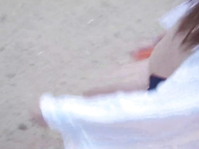 Teen ATK girlfriend Winter Jade peeing outdoors and getting fingered at home