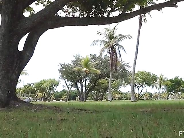 Teen masturbating and getting naked in public featuring Ziva