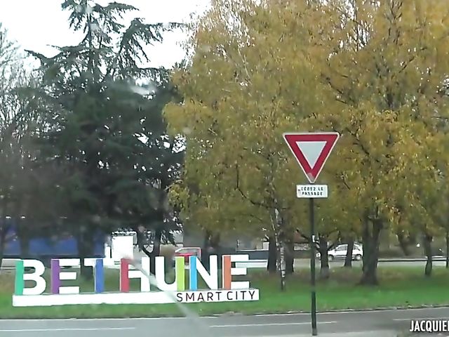 Big titty French MILF Victoria flashing in the street and getting fucked