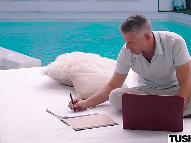 Perfect anal sex by the pool with Kyler Quinn and Mick Blue 