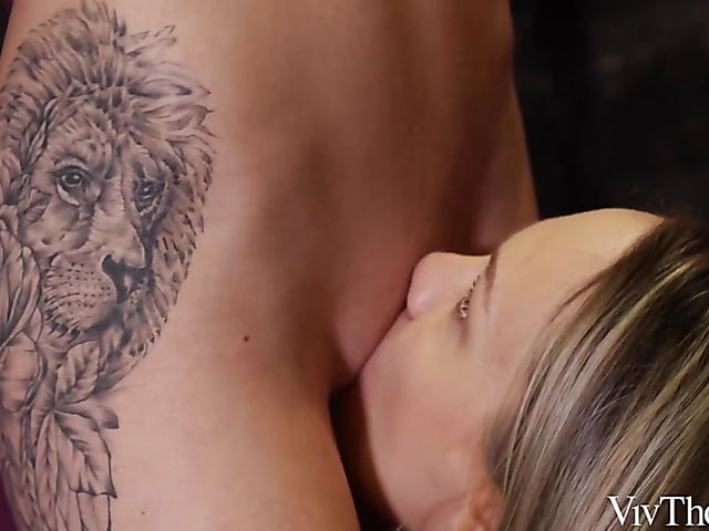 Lesbian pussy licking addicts Alya Stark and Blue Angel