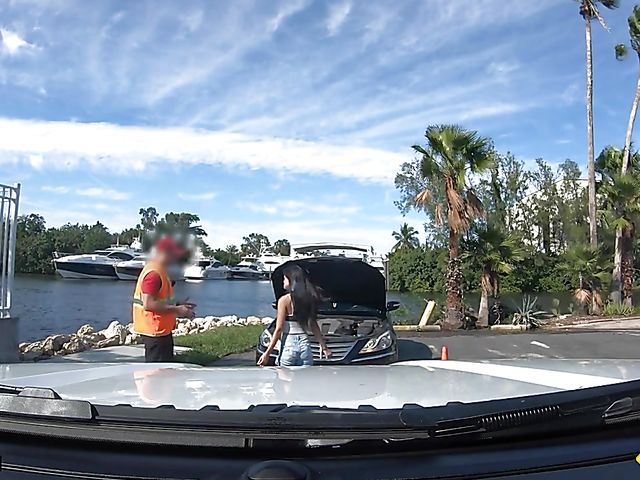Outdoor POV with stranded teen Joceyln Stone