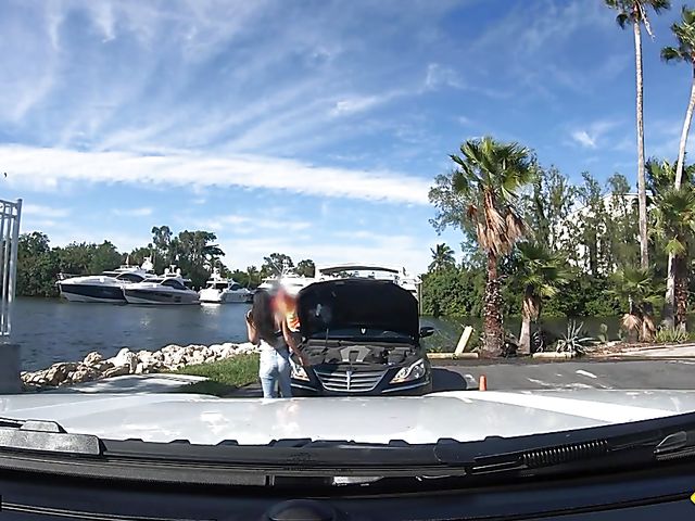 Outdoor POV with stranded teen Joceyln Stone