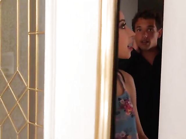 Big eyed cute brunette Alex Coal gets her pussy stuffed in her bedroom