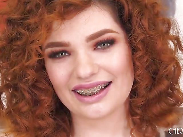 Annabel Redd - Big breasted curly redhead solo with her toys