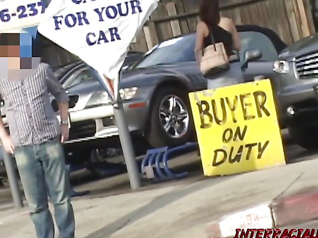 BBC slut with no panties Jersey shows her shaved snatch and gets boned