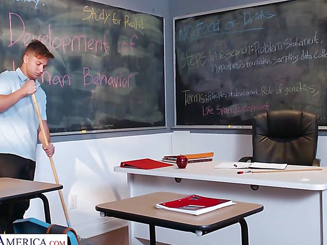 His MILF teacher Audrey Noir has got nice boobs and bush