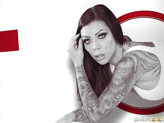 Ass creampie in red boots with tattooed pornstar Karma RX