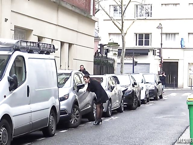 Hairy anal in stockings and heels with french speaking Diana