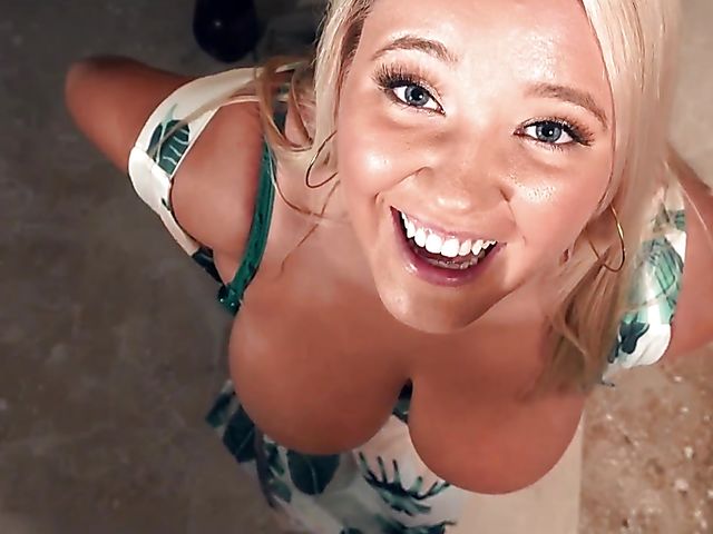 POV BBW blonde with huge breasts gets slammed in the pool room