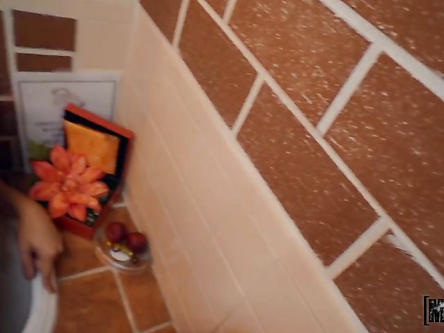 Abella Danger toilet POV in the restaurant bathroom