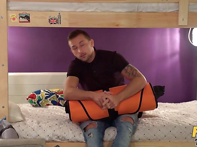 Doggy style sex in the hostel with busty fitness babe Josephine Jackson