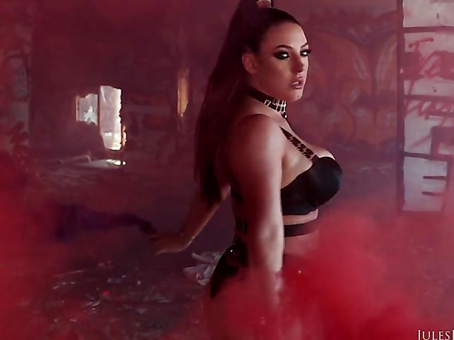 Very hard DP and squirt with big tits whore in latex boots Angela White